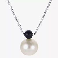 Womens White Cultured Freshwater Pearl Sterling Silver 18 Inch Pendant Necklace