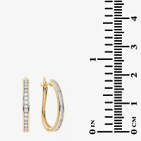 (H-I / Si2-I1) Womens 1 CT. T.W. Lab Grown White Diamond 10K Gold 28.8mm Hoop Earrings