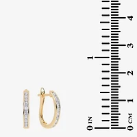 (H-I / Si2-I1) Womens 1/2 CT. T.W. Lab Grown White Diamond 10K Gold 19.8mm Hoop Earrings