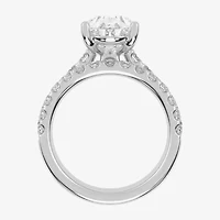(G-H / Si1-Si2) Womens 4 CT. T.W. Lab Grown White Diamond 14K Gold Pear Side Stone Bridal Set