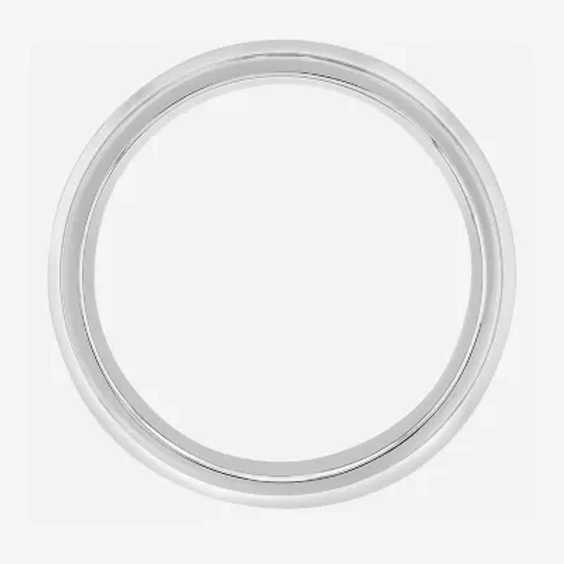 Personalized Mens Diamond-Accent 6mm Stainless Steel Wedding Band
