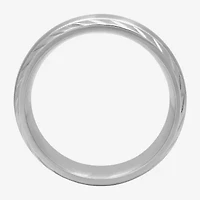 Personalized Mens 7mm Diamond-Cut Stainless Steel Wedding Band
