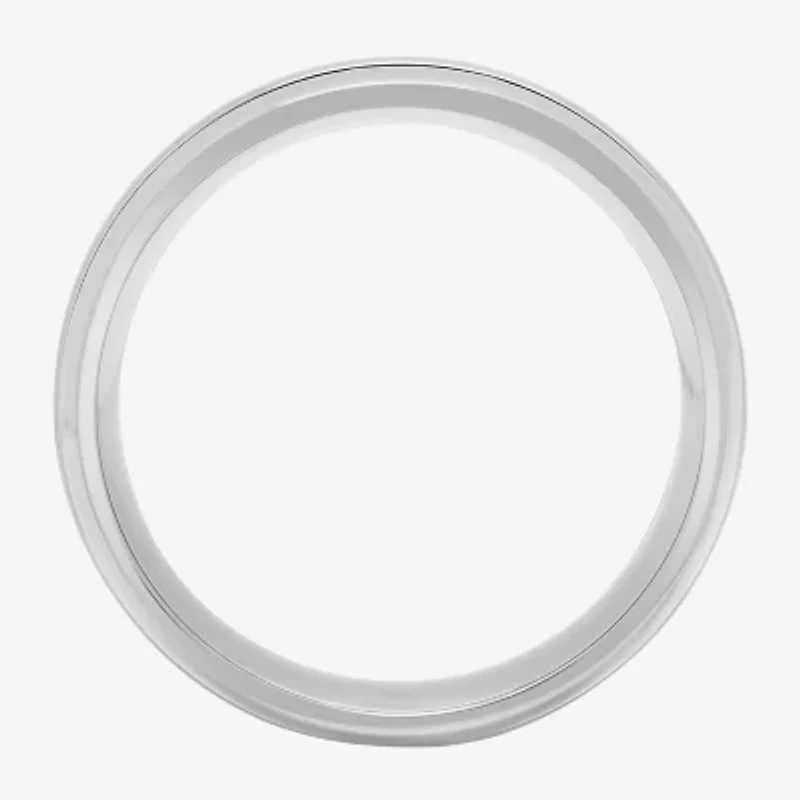 Personalized Mens 7.5mm Double-Grooved Titanium Wedding Band