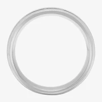 Personalized Mens 7.5mm Double-Grooved Titanium Wedding Band