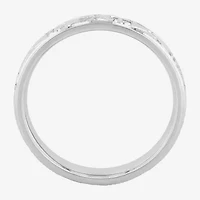 Personalized 4mm Comfort Fit Sterling Silver Cross Wedding Band
