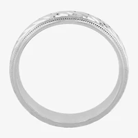 Personalized Mens 6mm Comfort Fit Sterling Silver Wedding Band