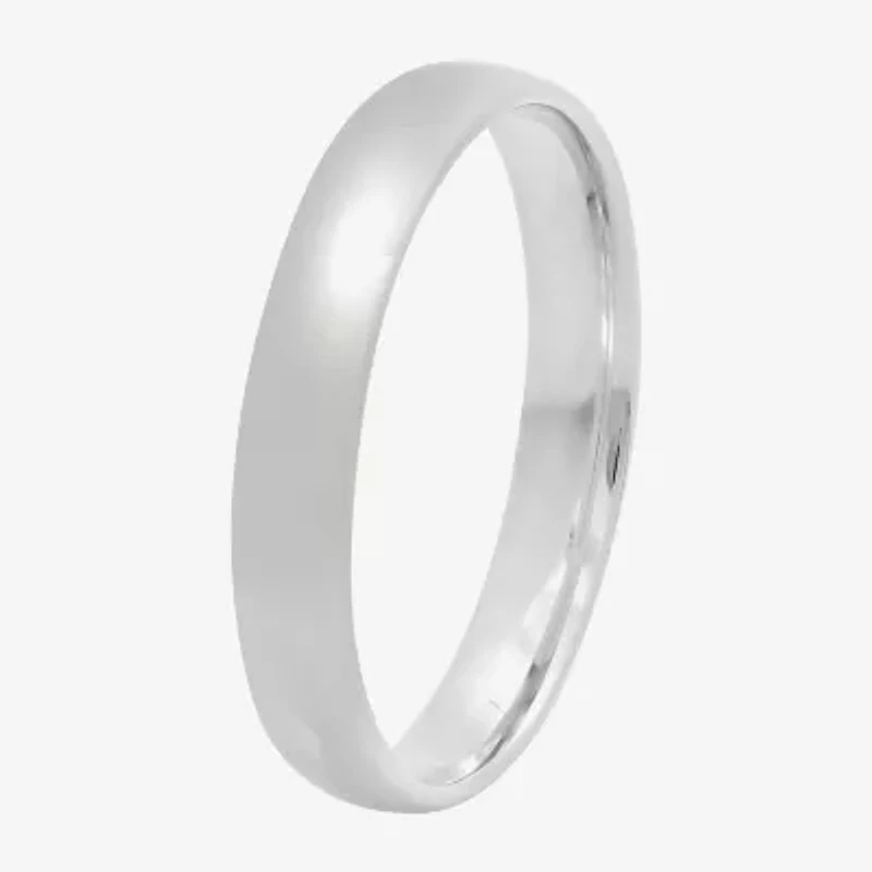 Personalized 4mm Comfort Fit Domed Sterling Silver Wedding Band