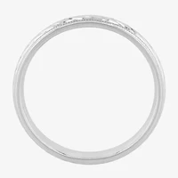 Personalized 4mm Comfort Fit Swirled Sterling Silver Wedding Band