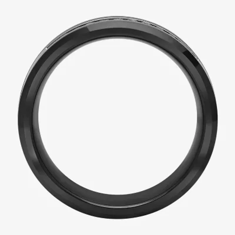 8mm 1/6 CT.T.W. Natural Diamond Stainless Steel Band