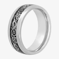 Mens Two-Tone Celtic Dragon Wedding Band
