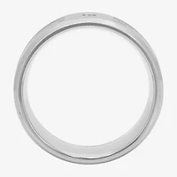 Mens Diamond-Accent Wedding Band Stainless Steel