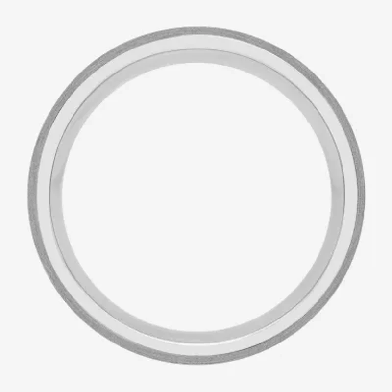 Mens Channel-Set Diamond Ring Stainless Steel