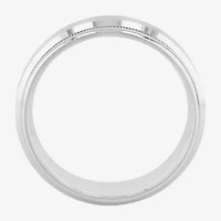 Mens 8MM Sterling Silver Wedding Band