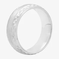 Mens 8MM Sterling Silver Wedding Band