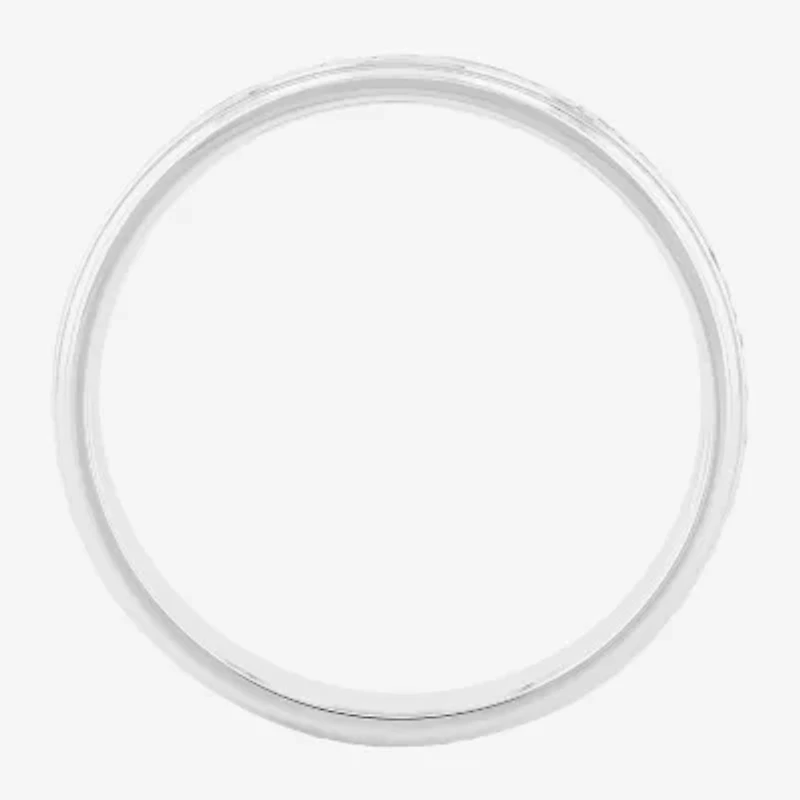 Womens 4mm Sterling Silver Wedding Band