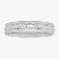 Womens 4mm Sterling Silver Wedding Band