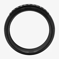 Mens 7.5MM 1/7 CT. T.W. Natural Black Diamond Stainless Steel Wedding Band