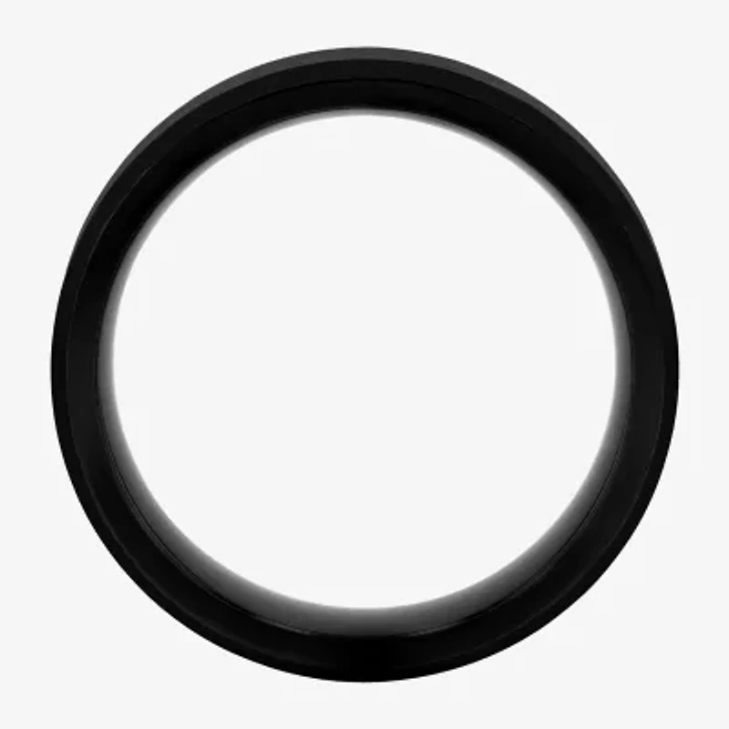Mens 6mm Black Cobalt Wedding Band