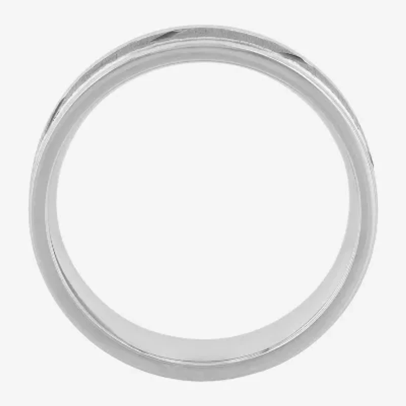 Mens 6MM Sterling Silver Wedding Band
