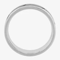 Mens 6MM Sterling Silver Wedding Band
