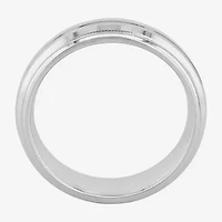 Mens 7MM Sterling Silver Wedding Band