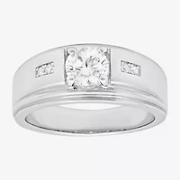 Mens Sterling Silver Cubic Zirconia Ring