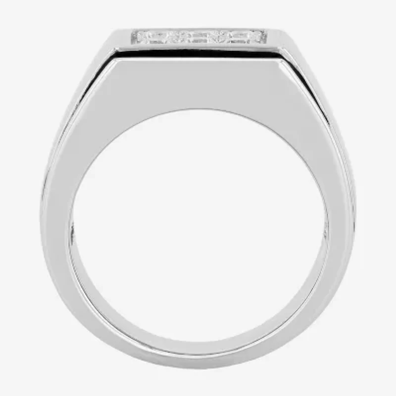Mens Cubic Zirconia-Accent Ring Sterling Silver