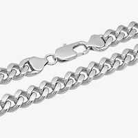 Mens Stainless Steel 24" 9mm Flat Curb Chain Necklace