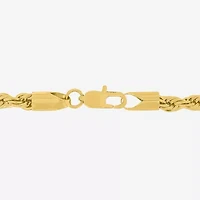 Mens Cubic Zirconia Gold-Tone Ion-Plated Stainless Steel Dog Tag Pendant Necklace