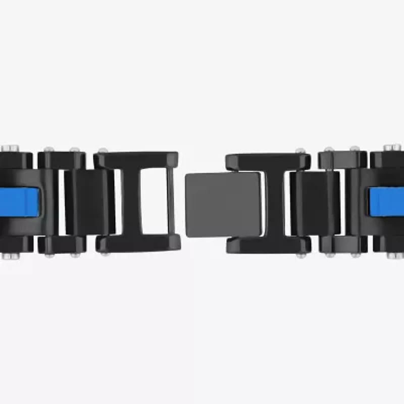 Mens Stainless Steel 8 1/2 Inch Solid Link Chain Bracelet