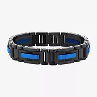 Mens Stainless Steel 8 1/2 Inch Solid Link Chain Bracelet