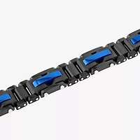 Mens Stainless Steel 8 1/2 Inch Solid Link Chain Bracelet