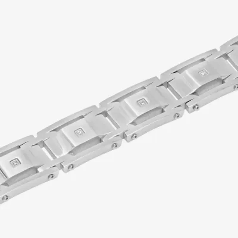 Mens Stainless Steel Solid 8 1/2 Inch Link Bracelet