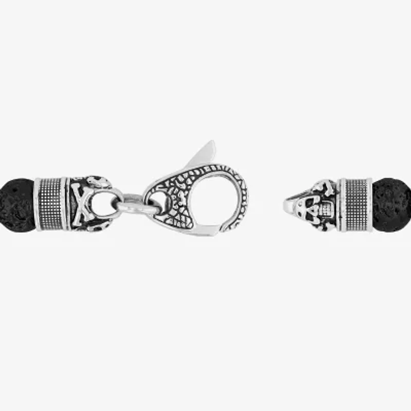 Mens Lava Bead Beaded Bracelet