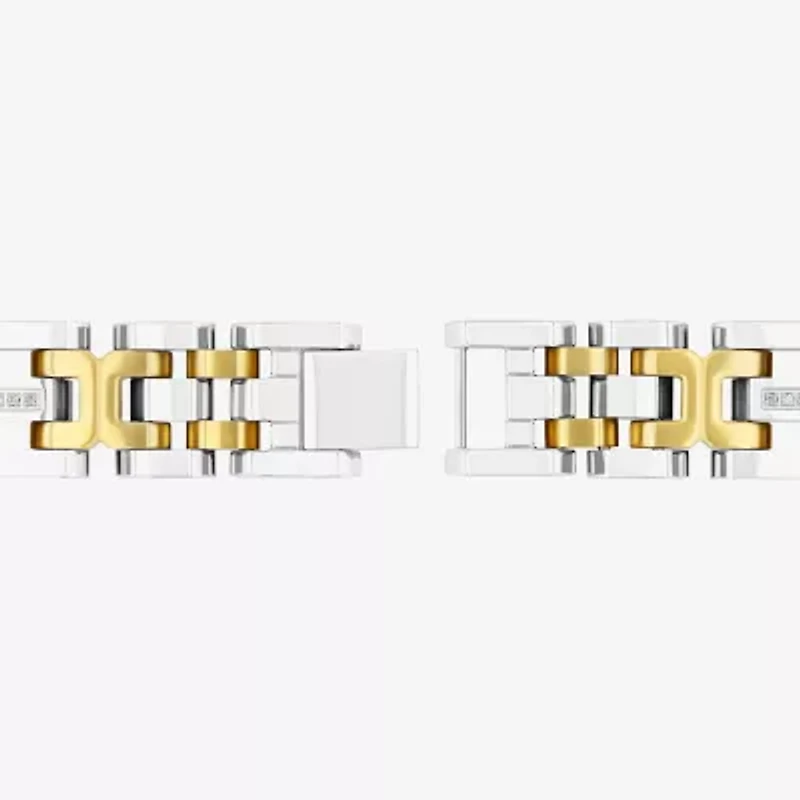 Mens Stainless Steel Solid 8 1/2 Inch Link Bracelet
