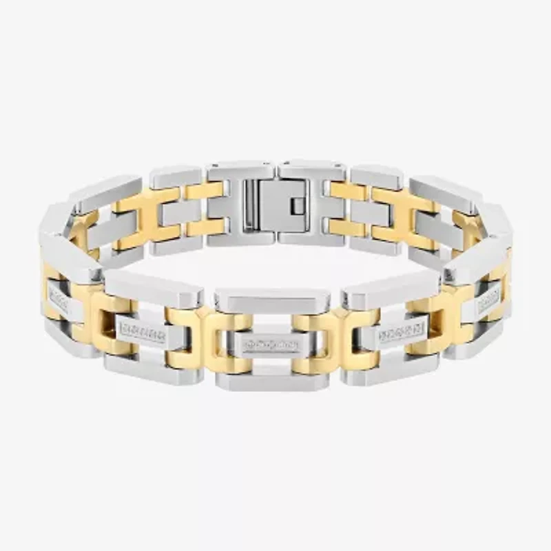 Mens Stainless Steel Solid 8 1/2 Inch Link Bracelet