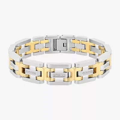 Mens Stainless Steel Solid 8 1/2 Inch Link Bracelet