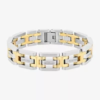 Mens Stainless Steel Solid 8 1/2 Inch Link Bracelet