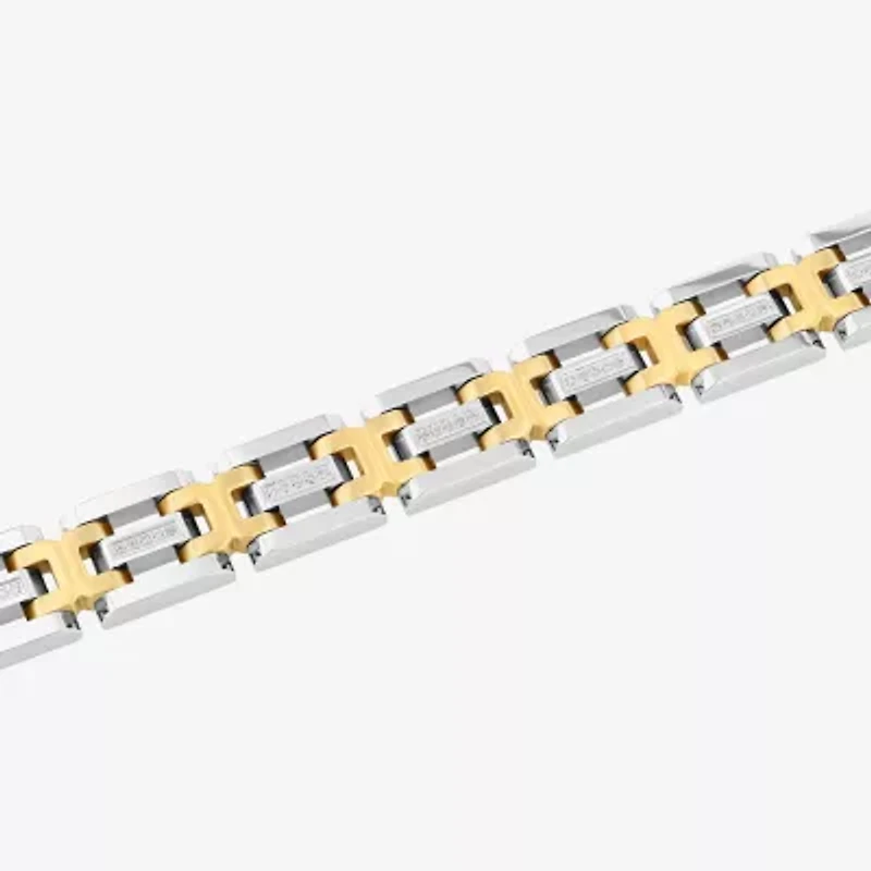 Mens Stainless Steel Solid 8 1/2 Inch Link Bracelet