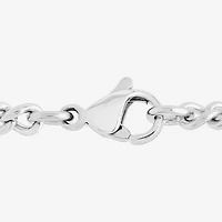 Mens Diamond Accent Natural White Diamond Stainless Steel Cross Dog Tag 24 Inch Pendant Necklace