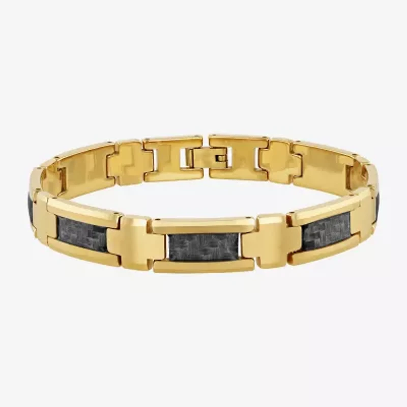 Mens Tungsten Solid 8 1/2 Inch Link Bracelet