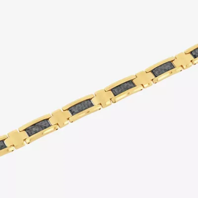 Mens Tungsten Solid 8 1/2 Inch Link Bracelet