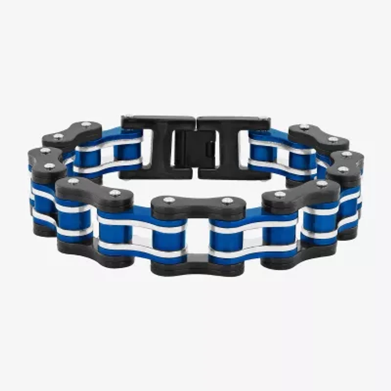 Mens Stainless Steel Solid 8 1/2 Inch Link Bracelet