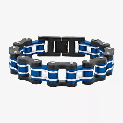 Mens Stainless Steel Solid 8 1/2 Inch Link Bracelet