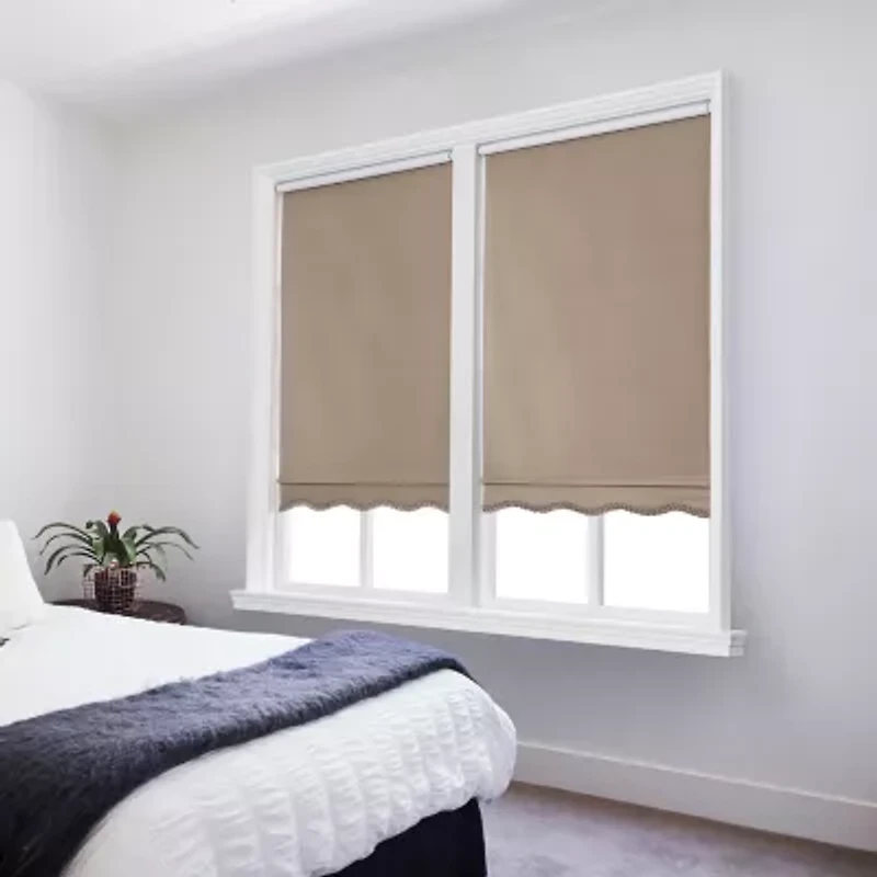 Paige Cut-To-Width Cordless Blackout Fringed Roller Shade