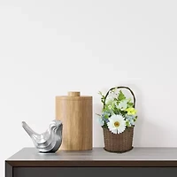 14.5'' Blue and White Mixed Flower Artificial Spring Floral Arrangement with Basket