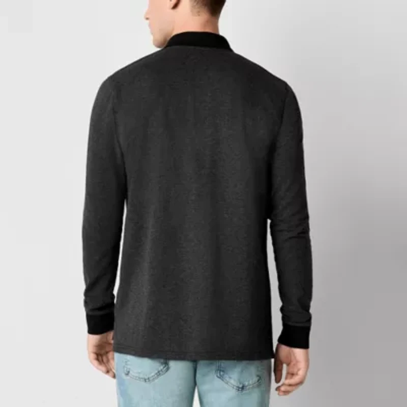 mutual weave Big and Tall Mens Classic Fit Long Sleeve Polo Shirt