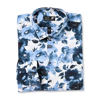 J. Ferrar Mens Big & Tall Regular Fit Easy Care Stretch Fabric Long Sleeve Dress Shirt