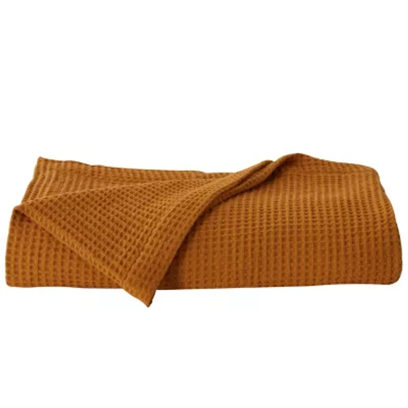 Patina Vie Maison Cotton Waffle Weave Washable Reversible Hypoallergenic Lightweight Throw