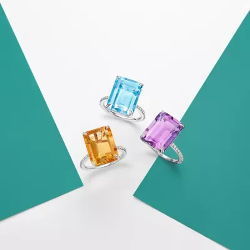 Effy Final Call Womens Genuine Gemstone & White Sapphire Sterling Silver Cocktail Ring